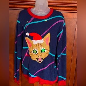 Ugly Christmas … but sized as mens small  Christmas sweater with  lights !!